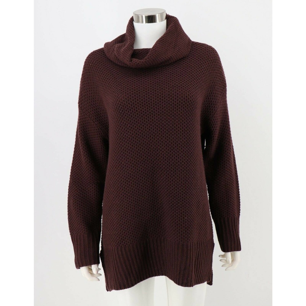 Sanctuary NEW Size Large Cowl Neck Waffle Knit Tunic Sweater Amethyst Purple